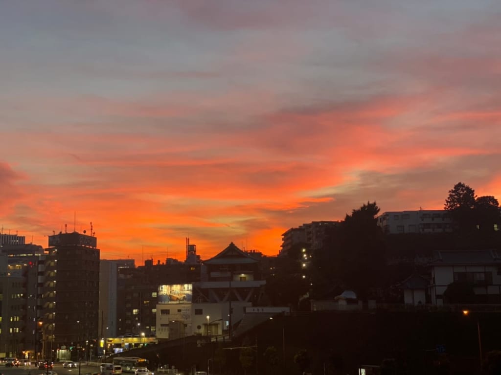 幸ヶ谷公園からみえる夕焼け